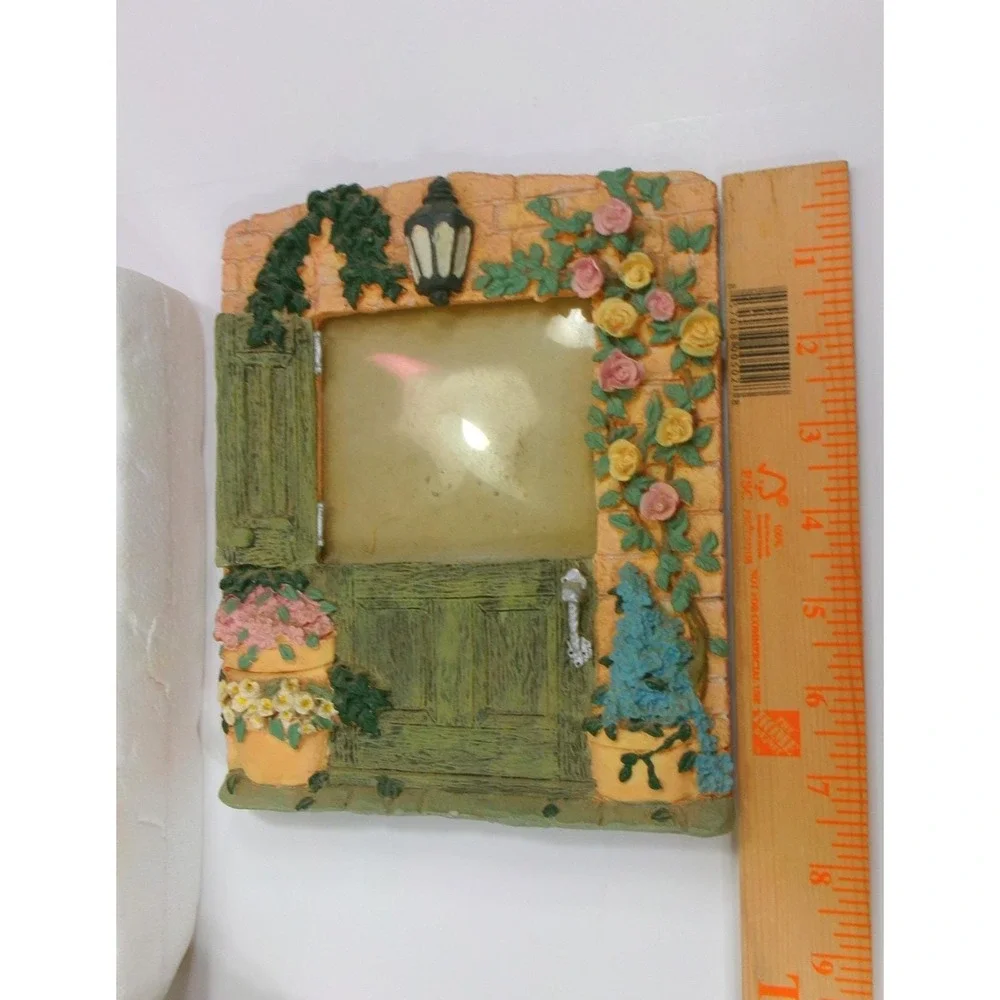 Vintage 1990s Russ Berrie 3D Molded Resin Cottage Garden Picture Frames Set of 2